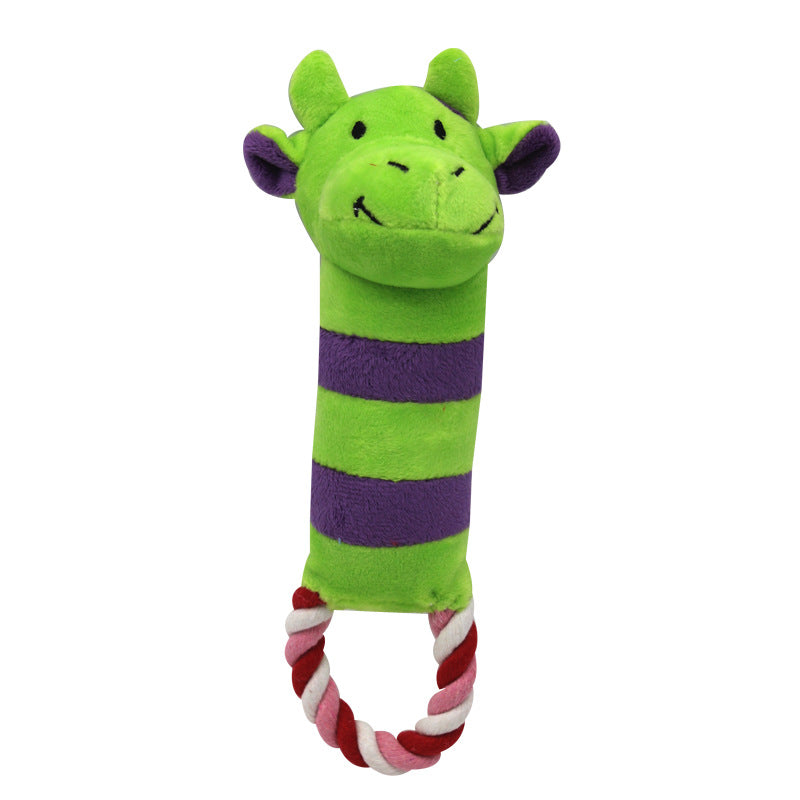 Striped Animal Plush Dog Toy Soft Squeaky Chew Toy 22x5cm 3