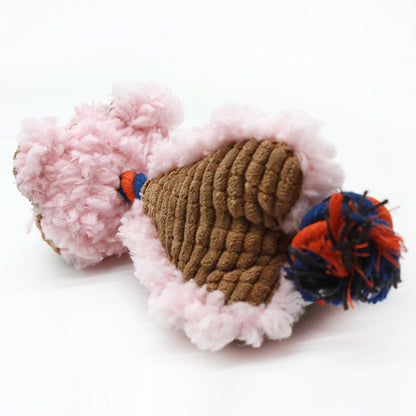Bear Plush Dog Toy Rope Soft Chew Squeaky Interactive 2