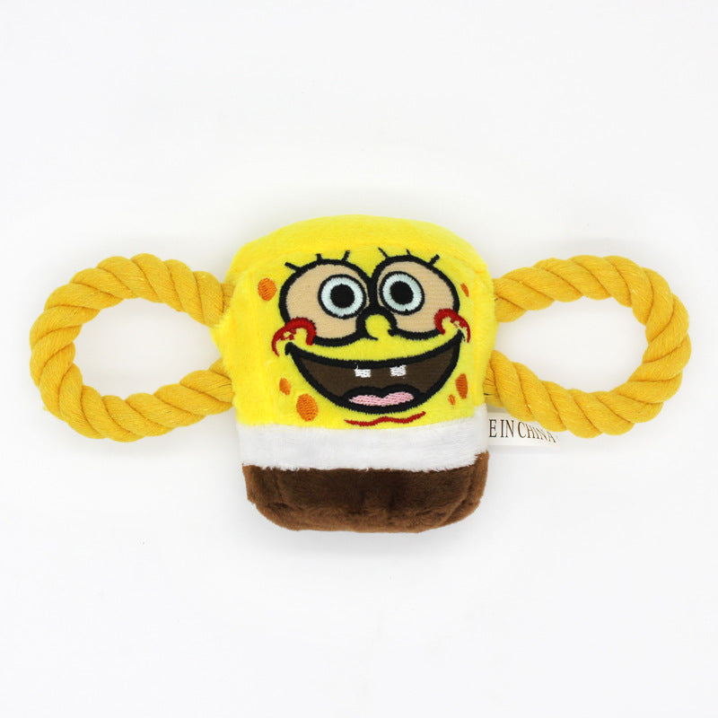 SpongeBob Plush Dog Rope Toy Soft Interactive Chew