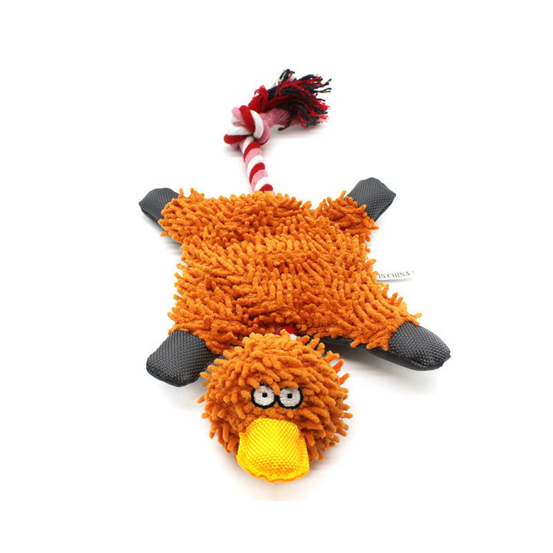 Plush Duck Dog Rope Toy Soft Chew Interactive 4