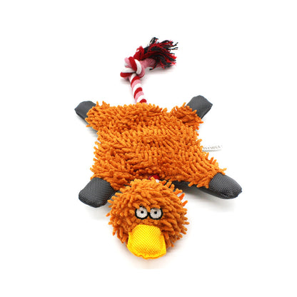 Plush Duck Dog Rope Toy Soft Chew Interactive 4