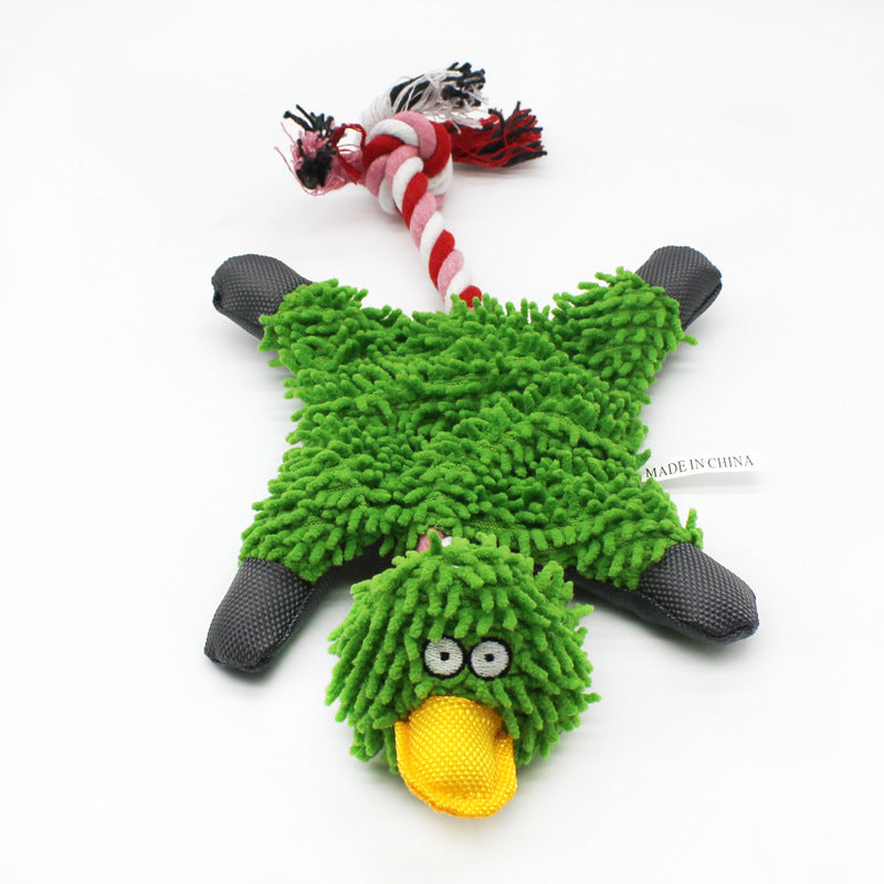 Plush Duck Dog Rope Toy Soft Chew Interactive 3