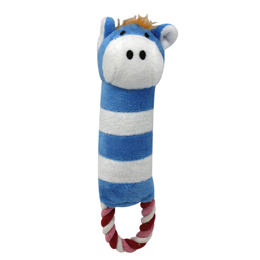 Striped Animal Plush Dog Toy Soft Squeaky Chew Toy 22x5cm