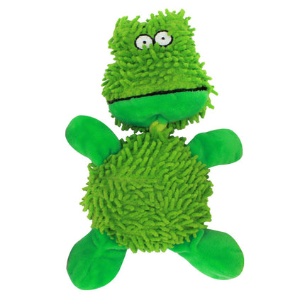 Plush Frog Dog Toy Microfiber Cotton String 22x12CM 4