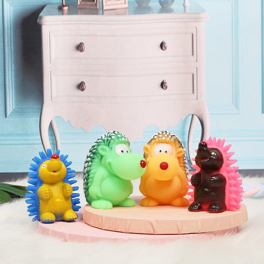 Hedgehog Dog Chew Toy TPR Plastic Durable 10x6cm