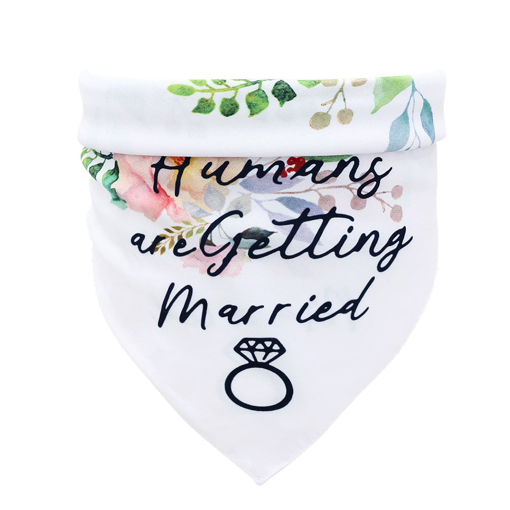 White Polyester Dog Bandana Valentine S Day Design 4