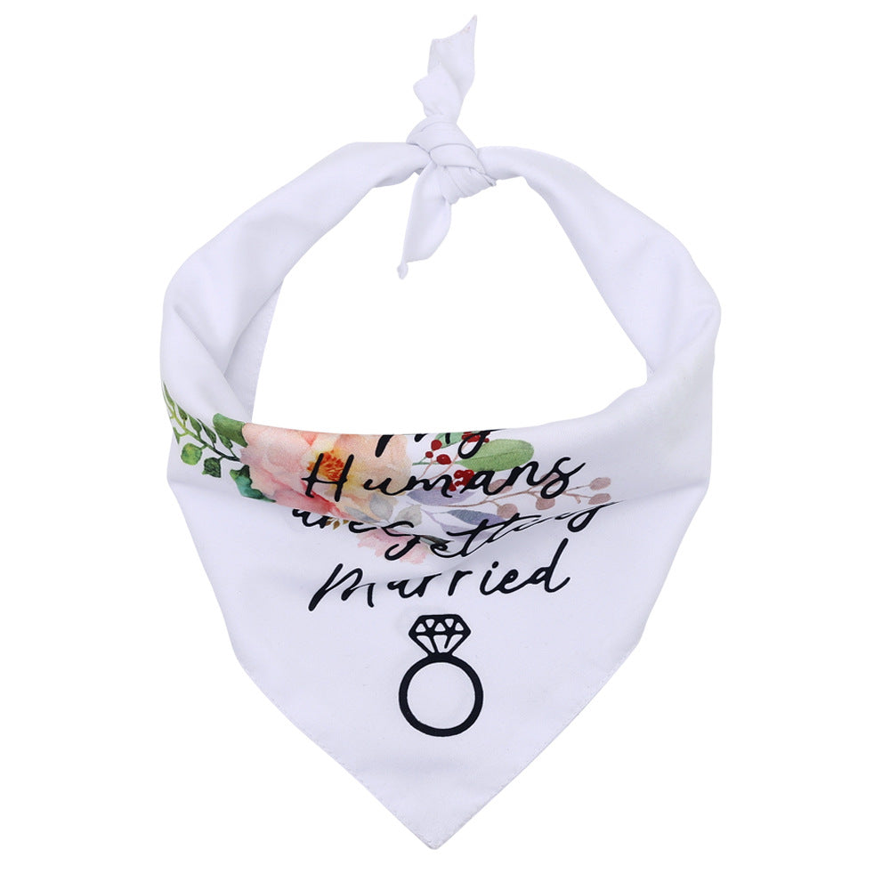 White Polyester Dog Bandana Valentine S Day Design 5