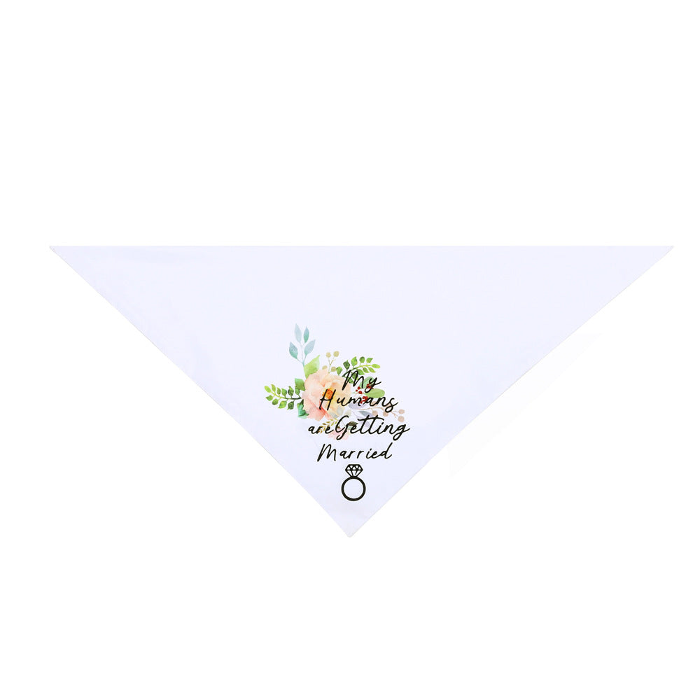 White Polyester Dog Bandana Valentine S Day Design 3