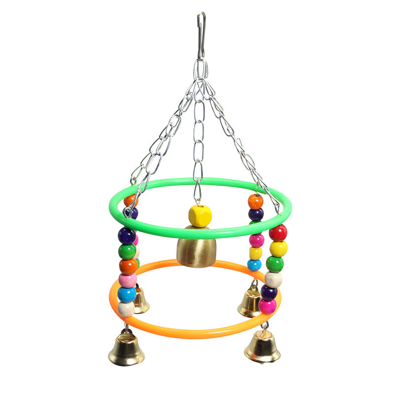 Plastic Parrot Swing Ring Hanging Cage Toy 13x13x10cm