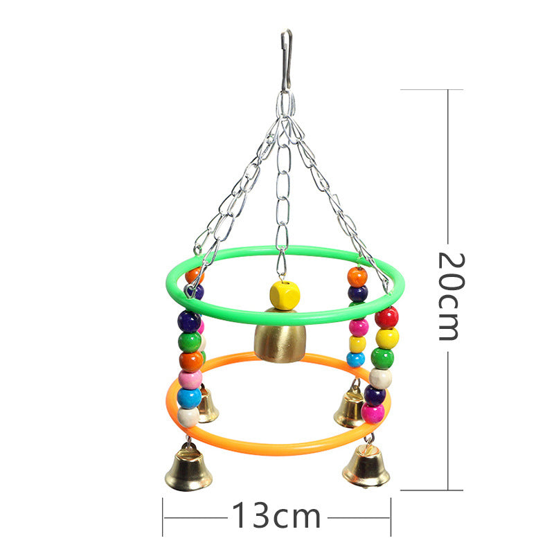 Plastic Parrot Swing Ring Hanging Cage Toy 13x13x10cm 2
