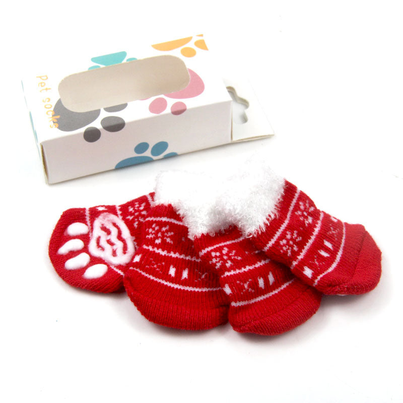 Cotton Dog Warm Socks Christmas Holiday 4 Pack Set 5