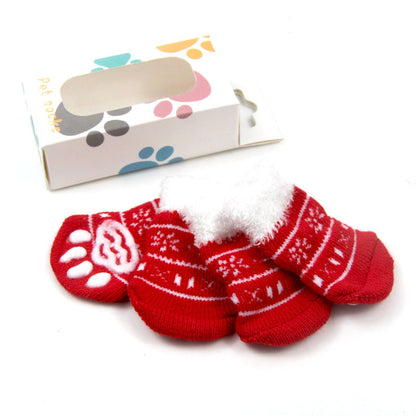 Cotton Dog Warm Socks Christmas Holiday 4 Pack Set 5