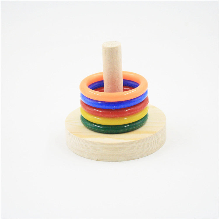Pine Plastic Parrot Training Ring Stacking Toy for Parrots 3