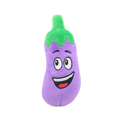 Plush Dog Toy Squeaky Fruit and Vegetable Shapes 8