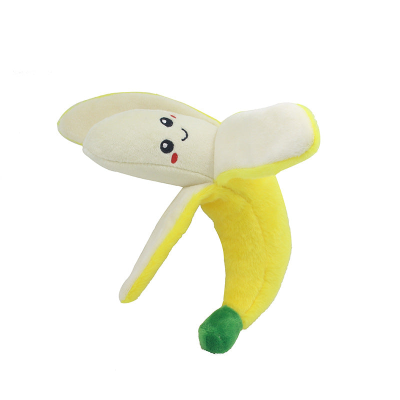 Plush Dog Toy Squeaky Fruit and Vegetable Shapes 3