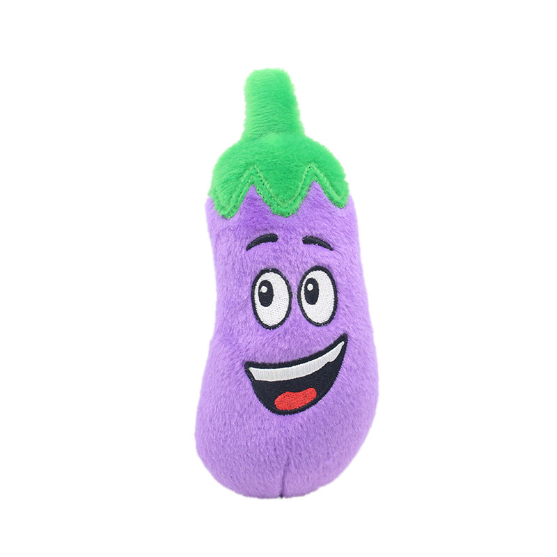Plush Dog Toy Squeaky Fruit and Vegetable Shapes 5