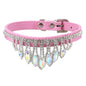 Leather Gem Rhinestone Dog Collar Decorative Buckle XS S M 8