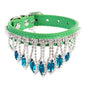 Leather Gem Rhinestone Dog Collar Decorative Buckle XS S M 5