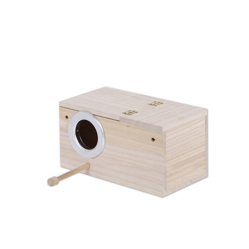Wooden Bird Breeding Box Nesting Box for Parrots 4