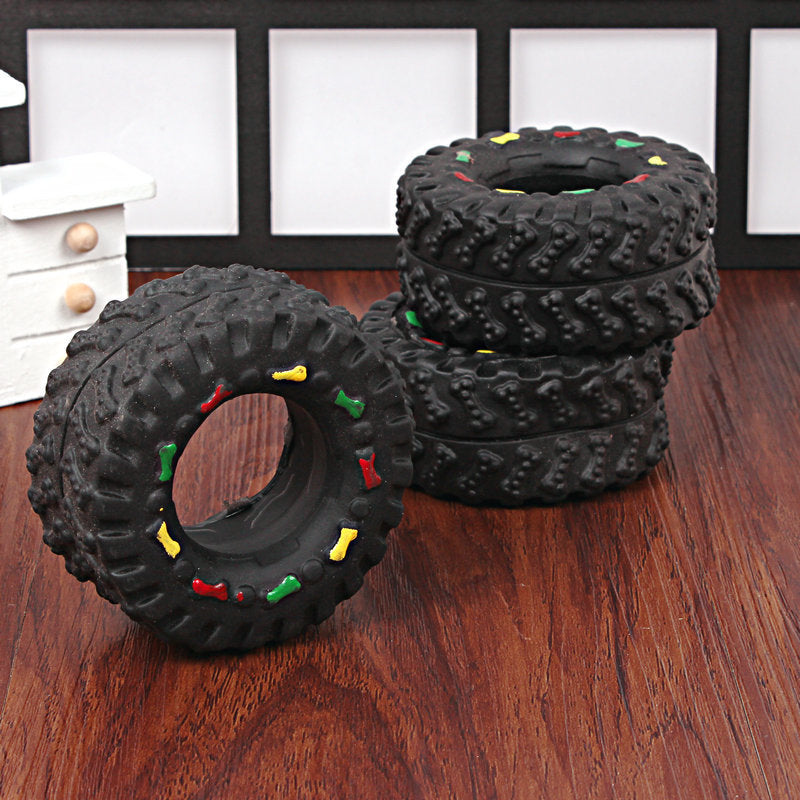 Vinyl Tire Squeaky Dog Toy Durable Chew Toy