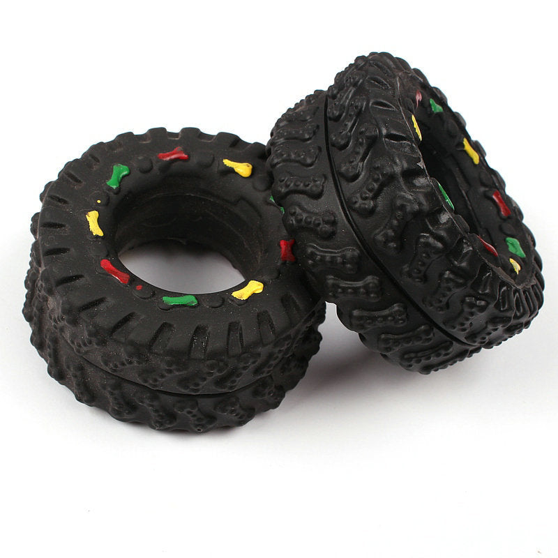 Vinyl Tire Squeaky Dog Toy Durable Chew Toy 3