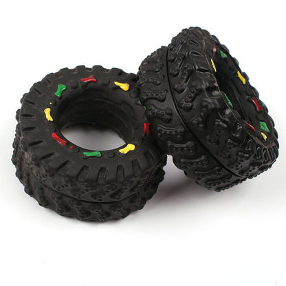 Vinyl Tire Squeaky Dog Toy Durable Chew Toy 3