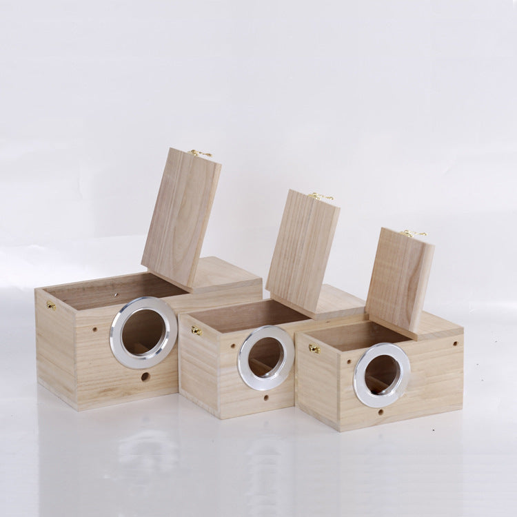 Wooden Bird Breeding Box Nesting Box for Parrots 3