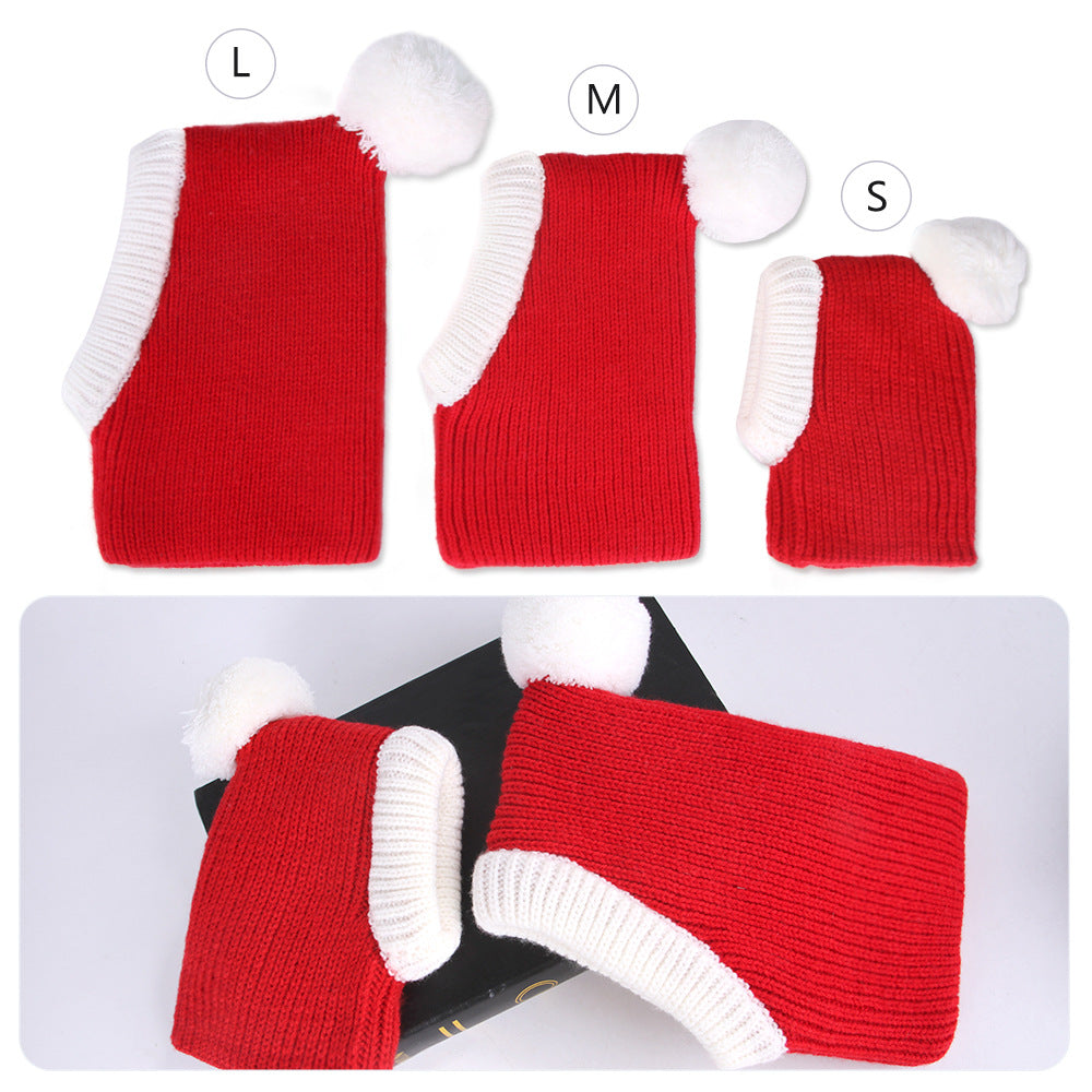 Wool Cat Headgear Christmas Warm Knit Hat for Cats S M L