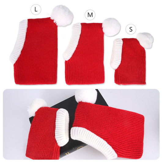 Wool Cat Headgear Christmas Warm Knit Hat for Cats S M L