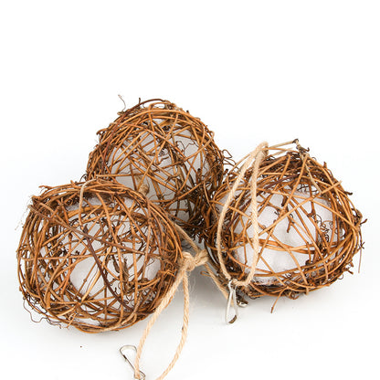 Rattan Parrot Chew Toy Vine Ball Hanging Natural Bird Toy