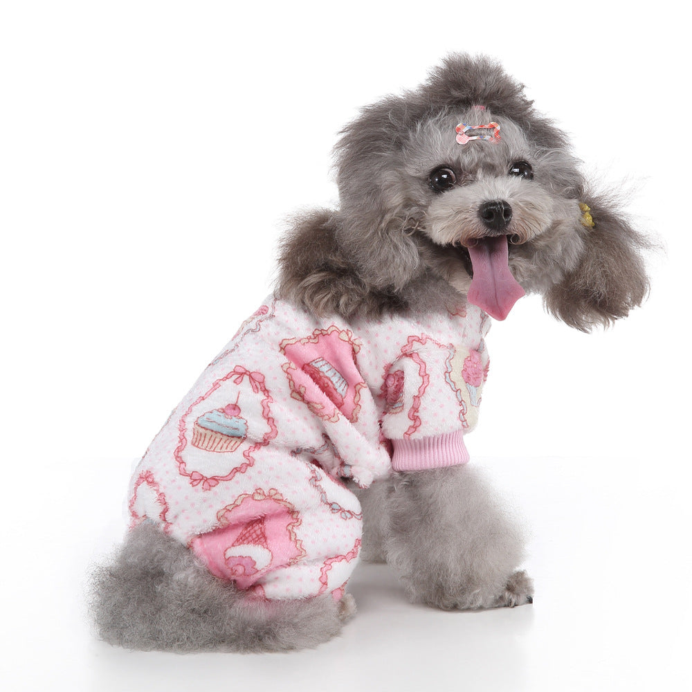 Coral Fleece Dog Pajamas Personalized Soft Comfortable Fit