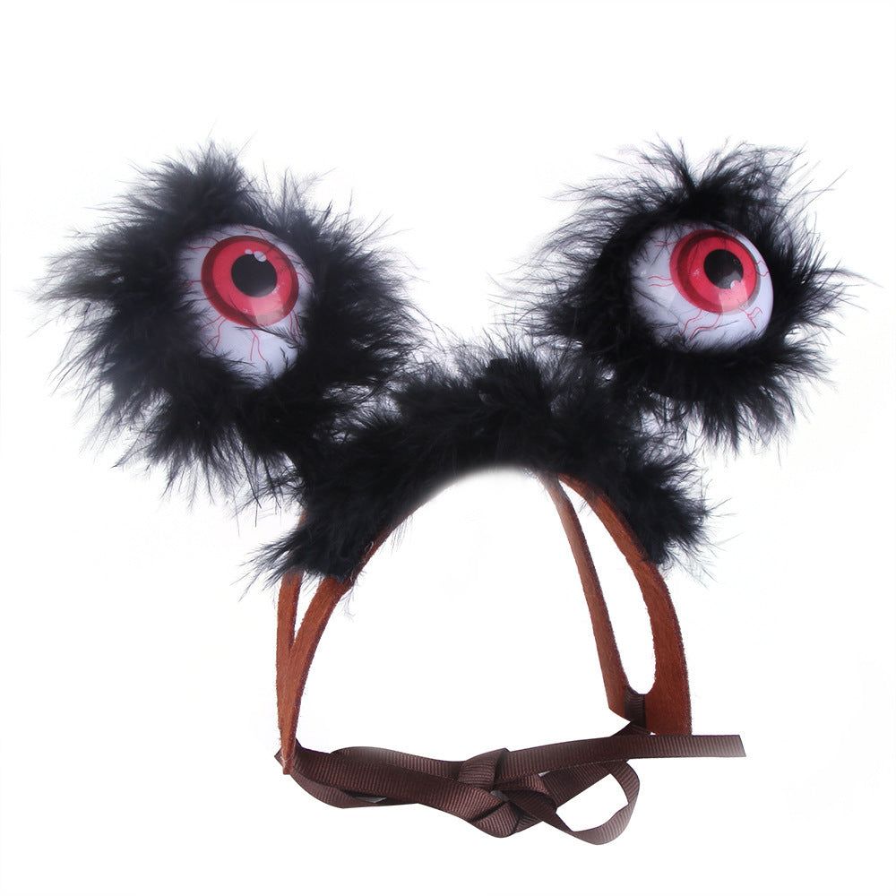 Light Up Plush Cat Hat Halloween Eye Design for Cats S M 2