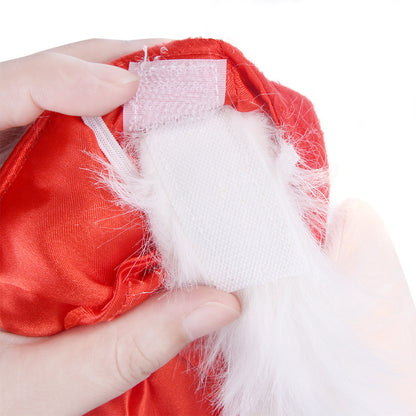 Cloth Christmas Beard Dog Hat with Faux Fur and Ears 3