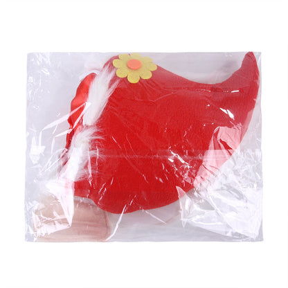 Cloth Christmas Beard Dog Hat with Faux Fur and Ears 4