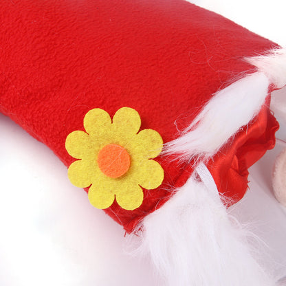 Cloth Christmas Beard Dog Hat with Faux Fur and Ears 2