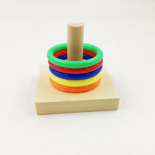 Pine Plastic Parrot Training Ring Stacking Toy for Parrots