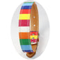 Canvas PU Dog Collar Colorful Stripe Adjustable Sizes 5