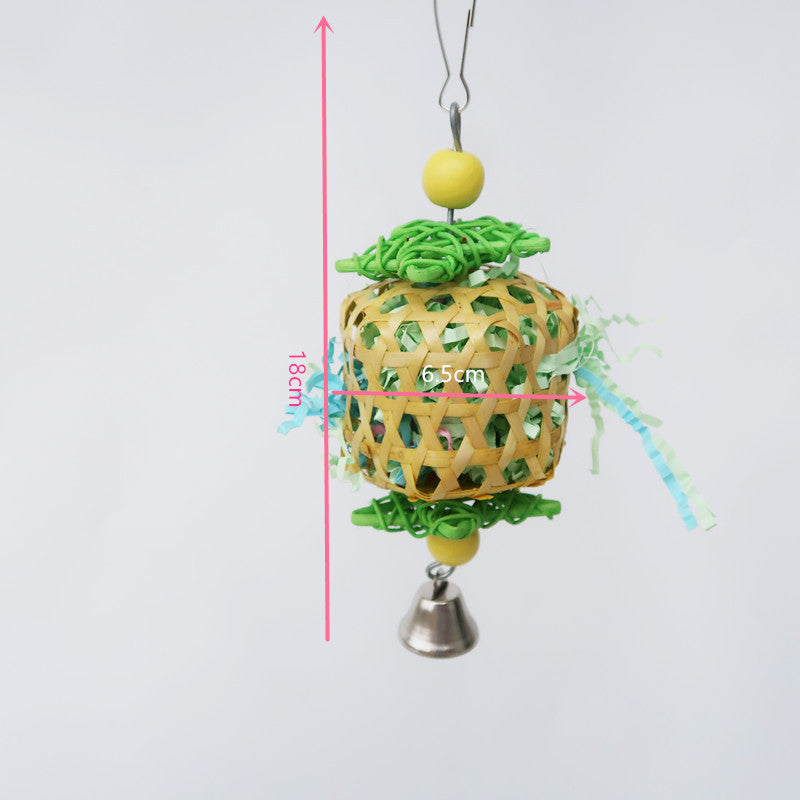 Wooden Rattan Parrot Chew Toy Hanging Natural Bird Enrichment 3