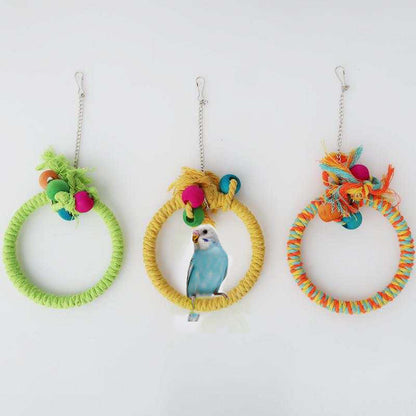 Cotton Rope Parrot Swing Hanging Circle Cage Toy 14cm and 20cm