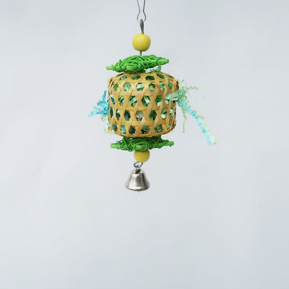 Wooden Rattan Parrot Chew Toy Hanging Natural Bird Enrichment