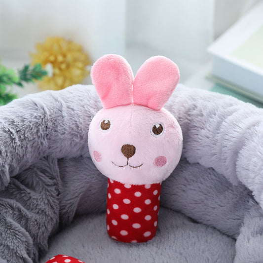 Rabbit Plush Dog Toy Squeaky Soft Interactive 15x7cm