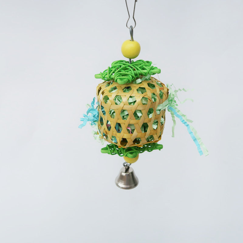 Wooden Rattan Parrot Chew Toy Hanging Natural Bird Enrichment 2