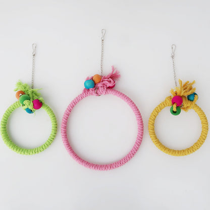 Cotton Rope Parrot Swing Hanging Circle Cage Toy 14cm and 20cm 2