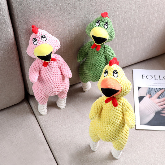 Miserable Chicken Squeaky Plush Dog Toy Pineapple Velvet
