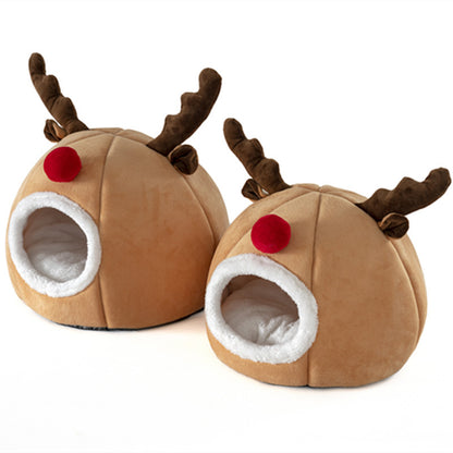 Cloth Cat Carrier Christmas Reindeer Pet Kennel S M 2