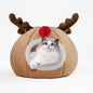 Cloth Cat Carrier Christmas Reindeer Pet Kennel S M