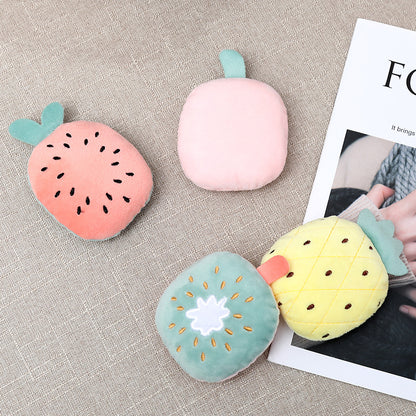 Plush Dog Toy Fruit Shape Squeaky Soft Small Size