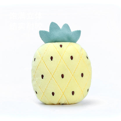 Plush Dog Toy Fruit Shape Squeaky Soft Small Size 2