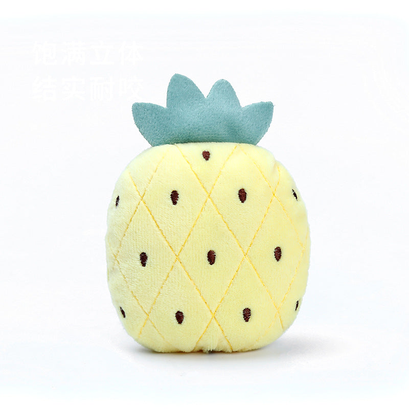 Plush Dog Toy Fruit Shape Squeaky Soft Small Size 3