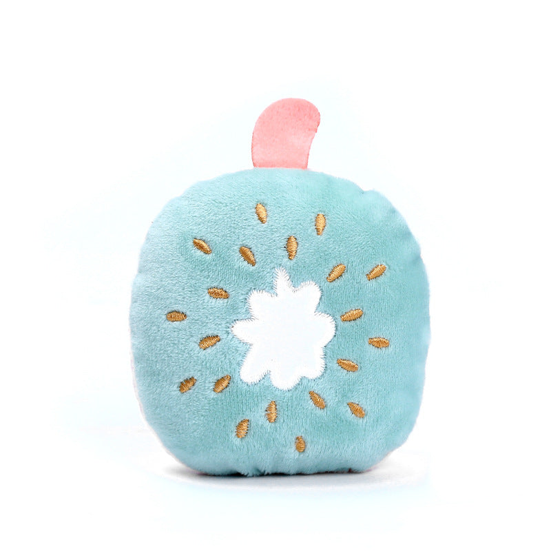 Plush Dog Toy Fruit Shape Squeaky Soft Small Size 6
